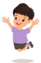 Smiling boy makes a jump pretty cartoon character Vector Image